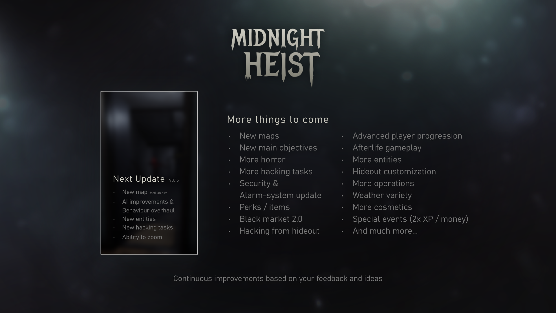 Midnight Heist Roadmap
